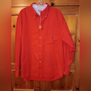Bugle Boy Original  Bright Red Casual Button-Down Shirt New